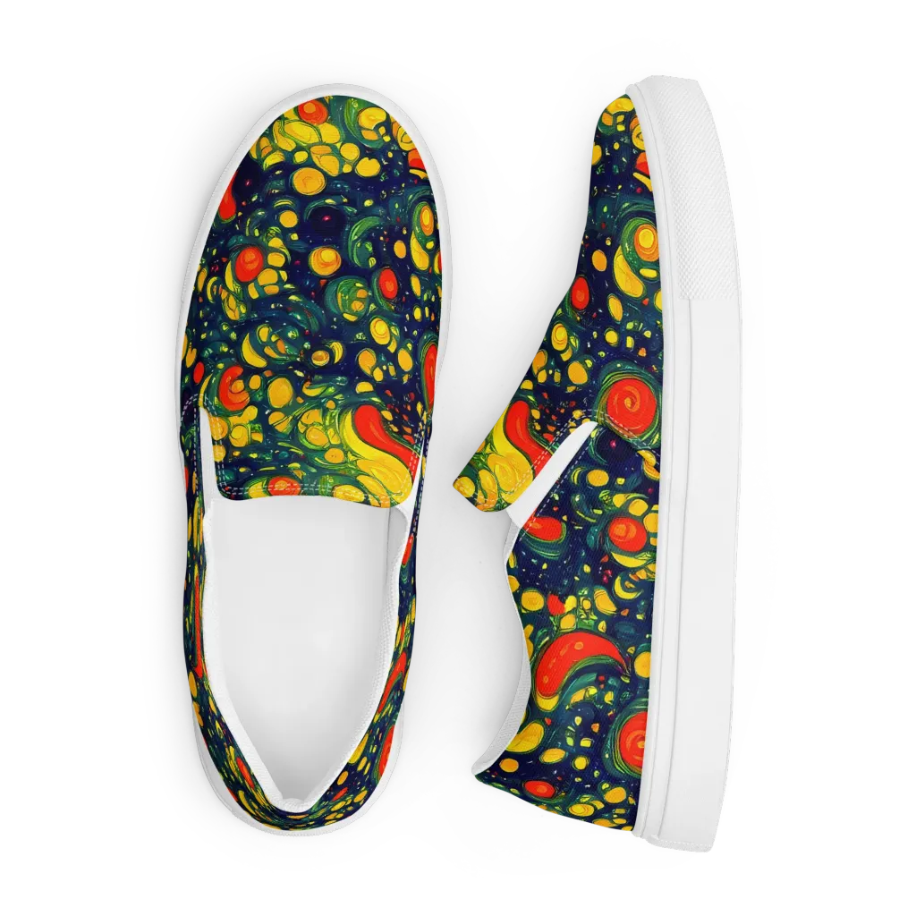 Neon Orchard on Men's Slip-On Canvas Shoes — Front
