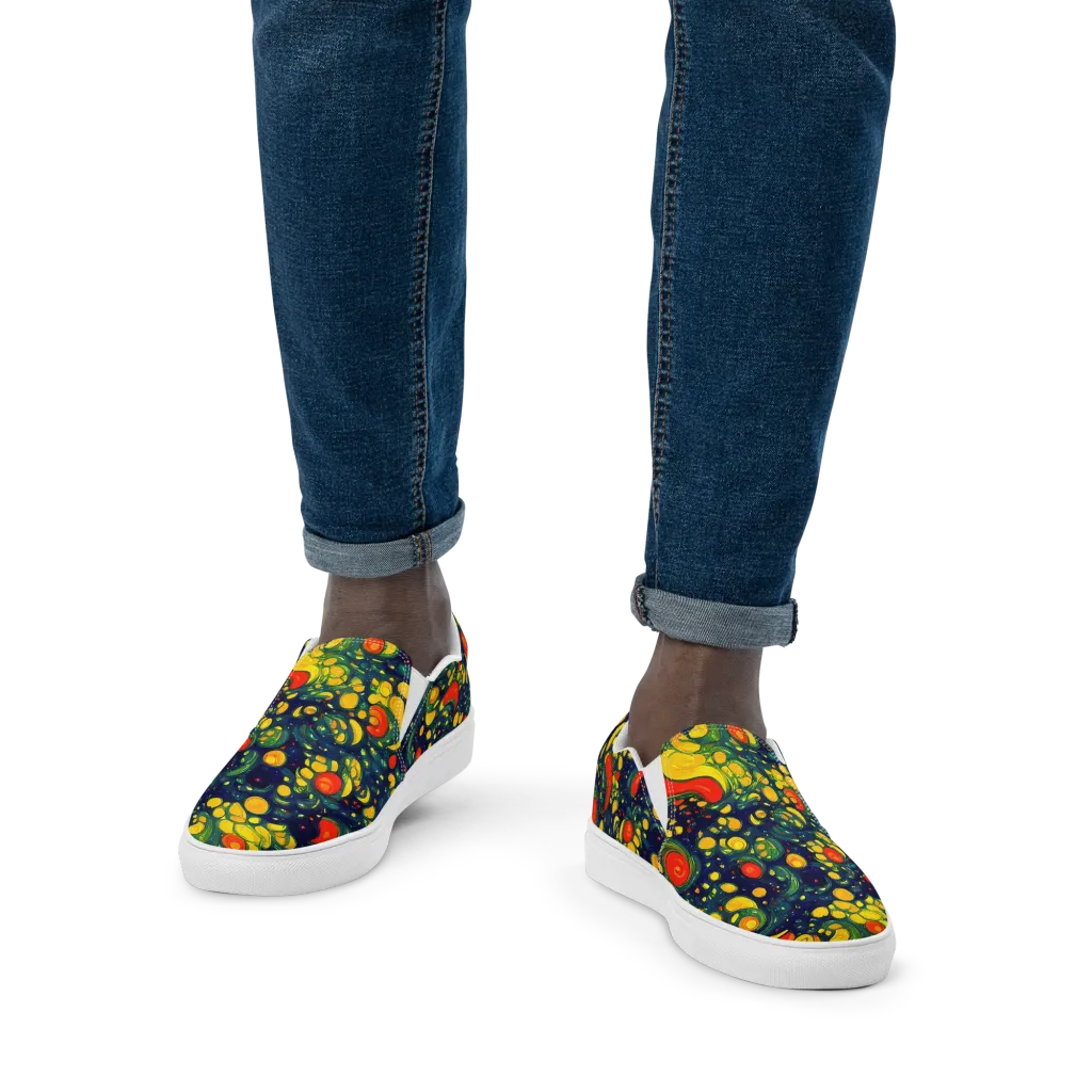 Neon Orchard on Men's Slip-On Canvas Shoes — Front