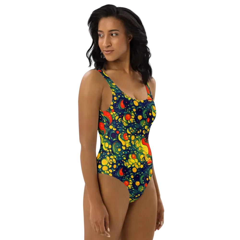 Neon Orchard on One-Piece Swimsuit — Right
