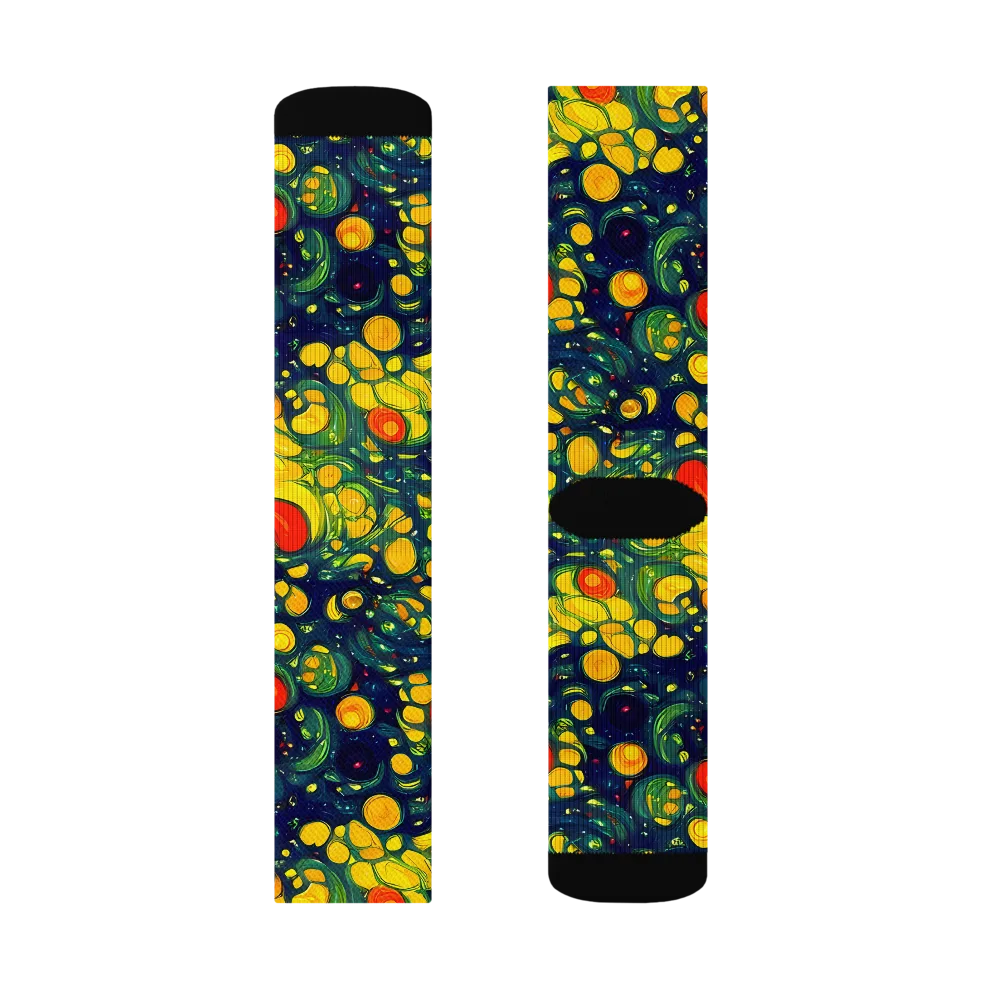 Neon Orchard on Socks — Left Sock