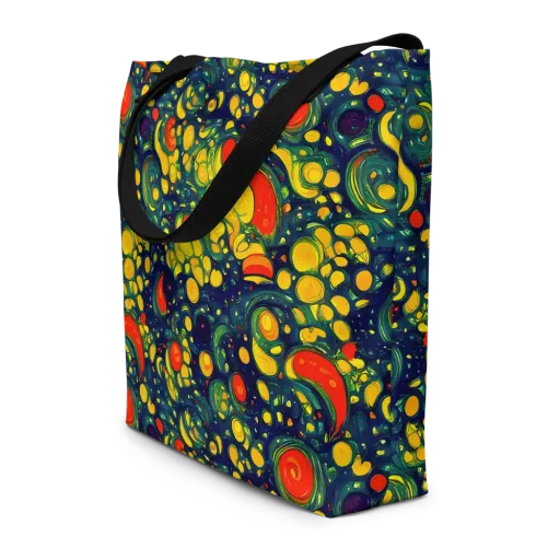 Neon Orchard on a Large Tote Bag W/ Pocket