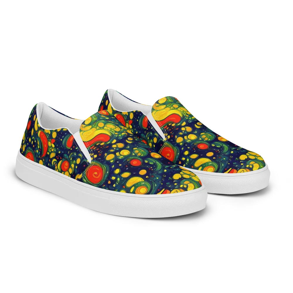 Neon Orchard on Women's Slip-On Canvas Shoes — Right Front