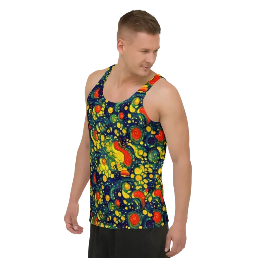 Neon Orchard on a Men's Tank Top