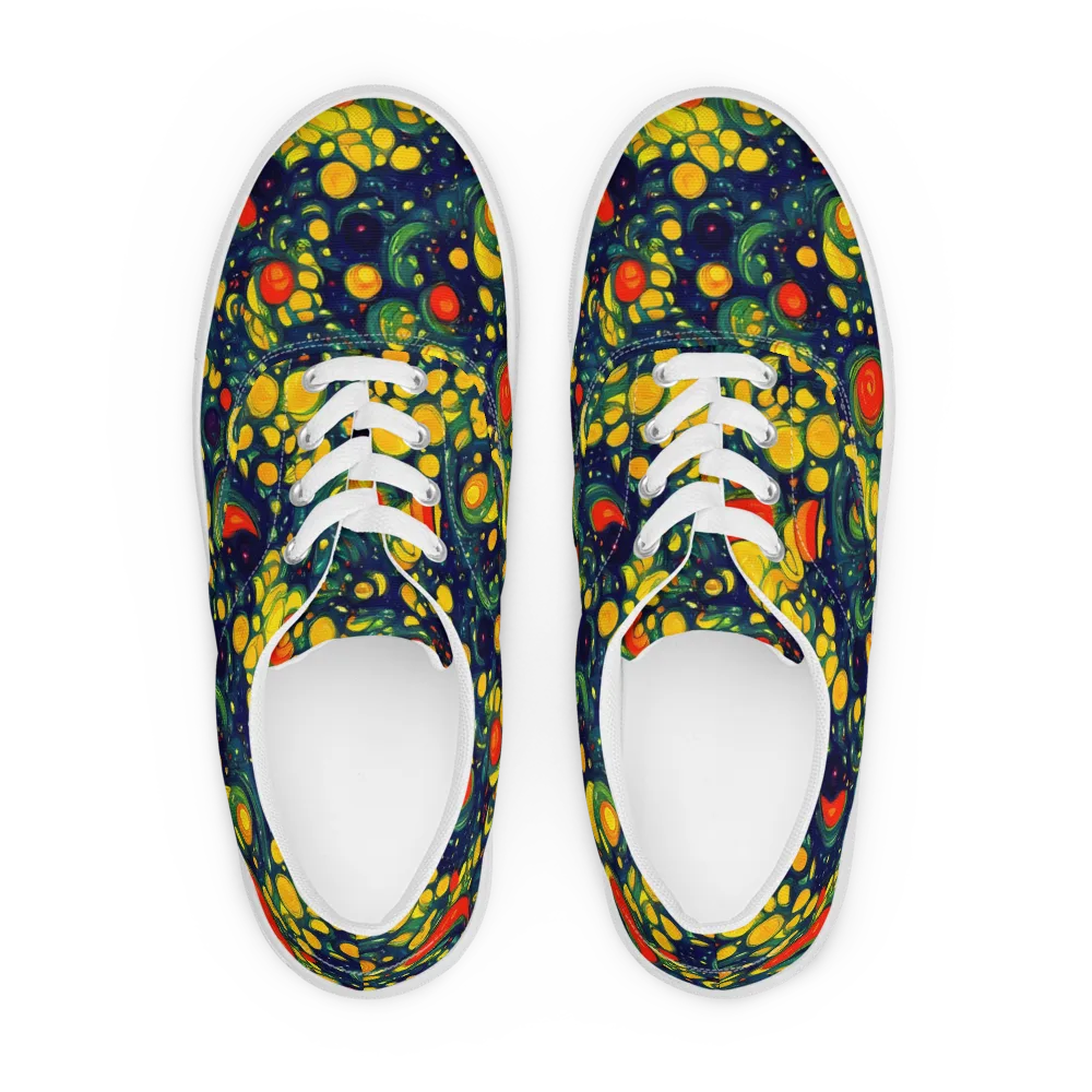 Neon Orchard on Men's Lace-Up Canvas Shoes — Front