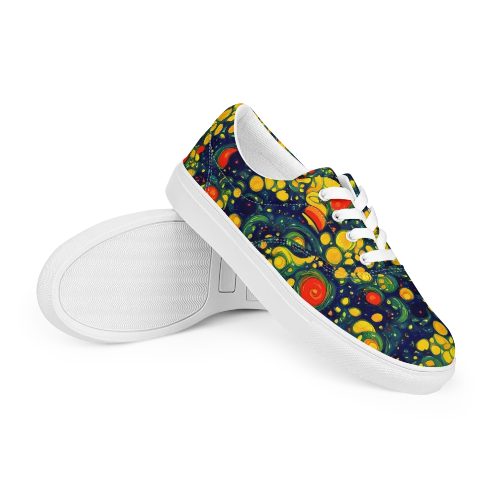 Neon Orchard on Men's Lace-Up Canvas Shoes — Right Front