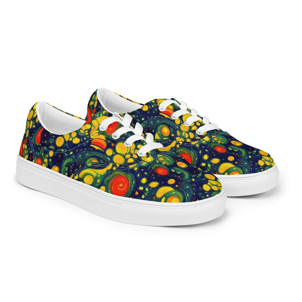 Neon Orchard on Men's Lace-Up Canvas Shoes — Right Front