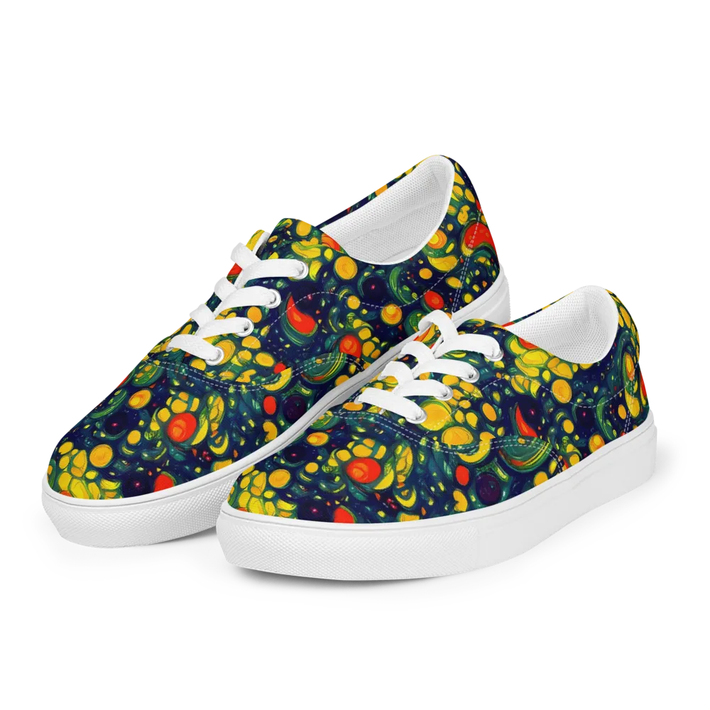 Neon Orchard on Men's Lace-Up Canvas Shoes — Left Front