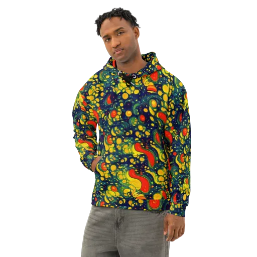 Neon Orchard on a Cotton Hoodie