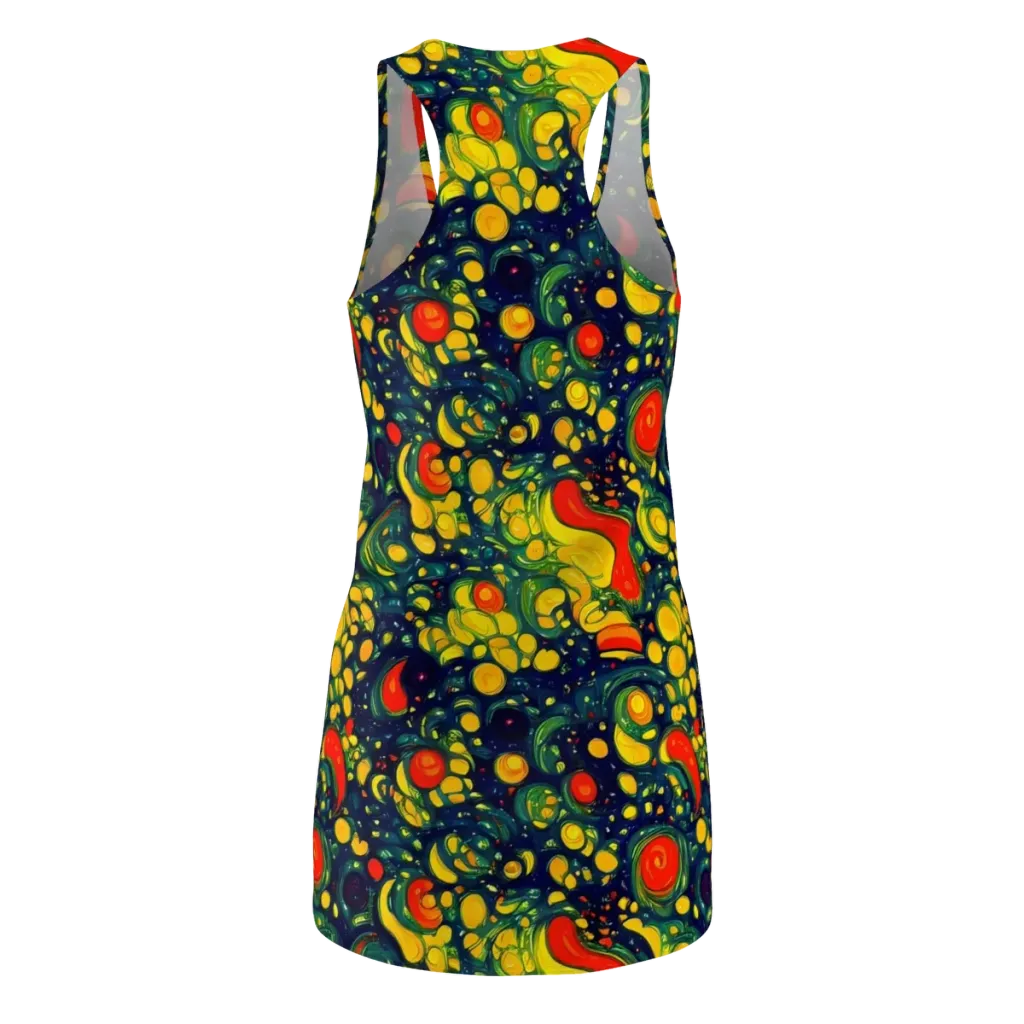 Neon Orchard on Racerback Dress — Back