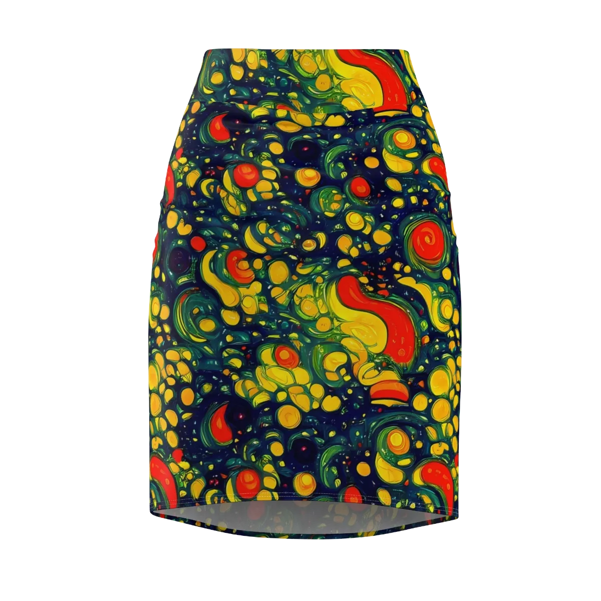 Neon Orchard on Pencil Skirt — Front