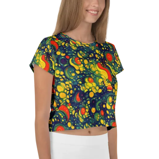 Neon Orchard on a Crop Tee
