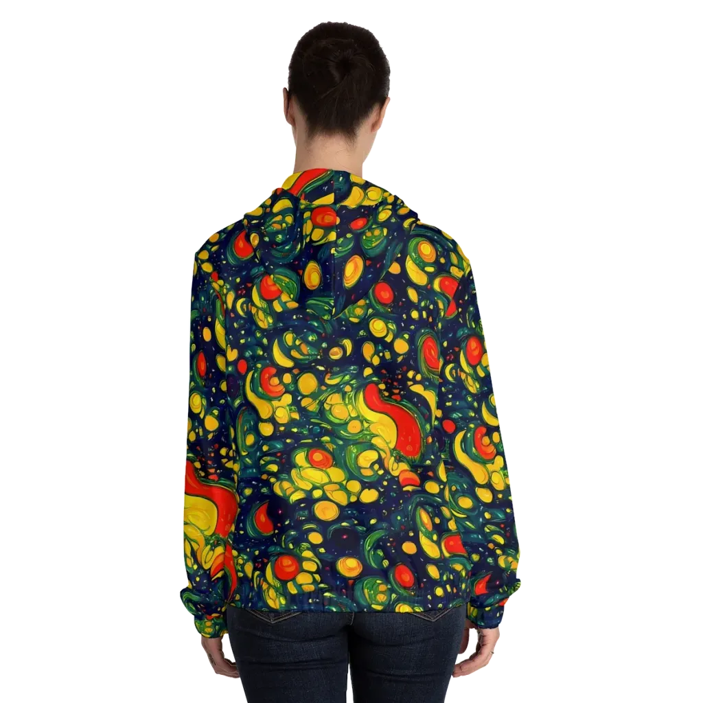 Neon Orchard on Women's Full-Zip Hoodie — Back On Person