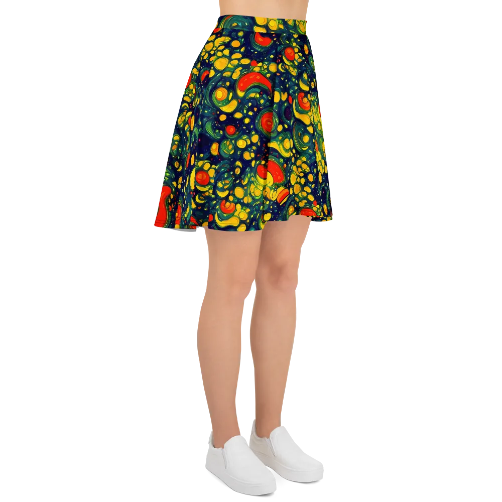 Neon Orchard on Skater Skirt — Right