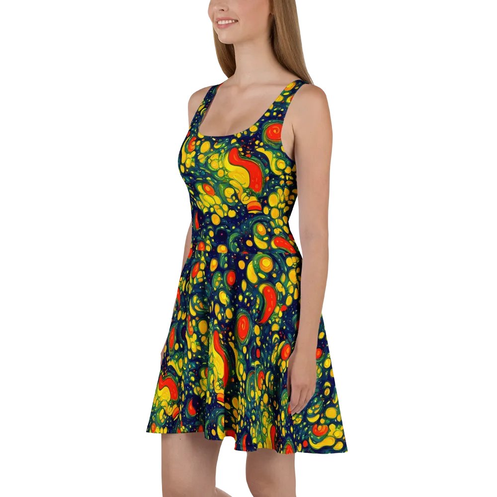 Neon Orchard on Skater Dress — Left