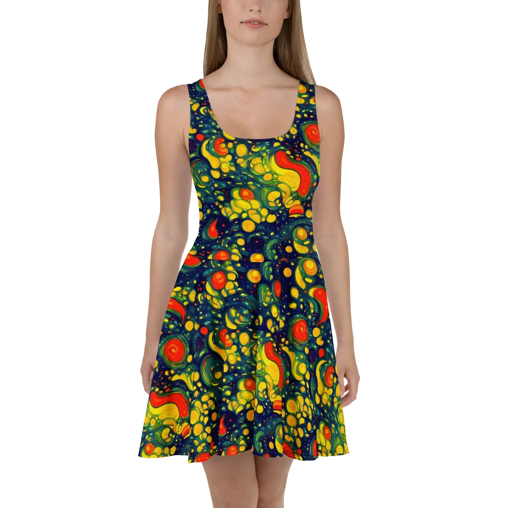 Neon Orchard on Skater Dress — Front