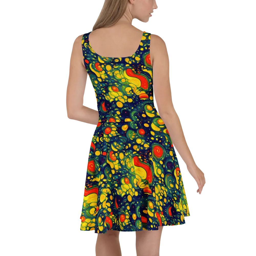 Neon Orchard on Skater Dress — Back