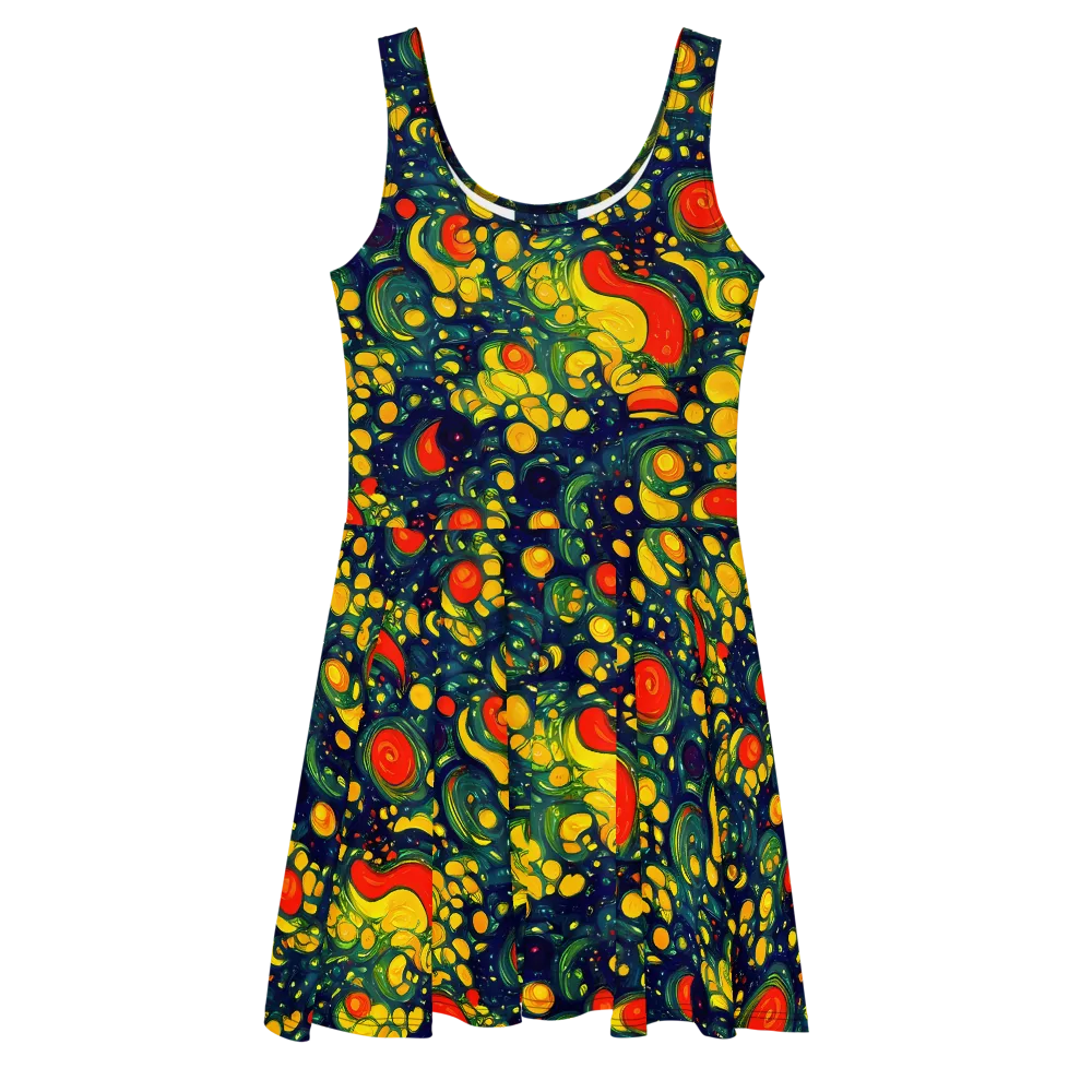 Neon Orchard on Skater Dress — Front