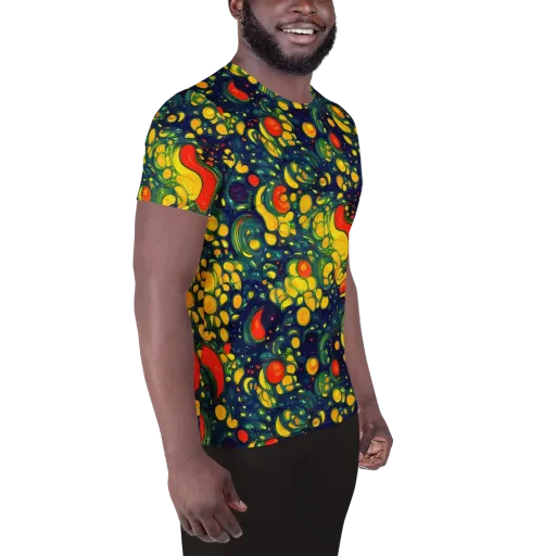 Neon Orchard on a Men's Athletic T-Shirt