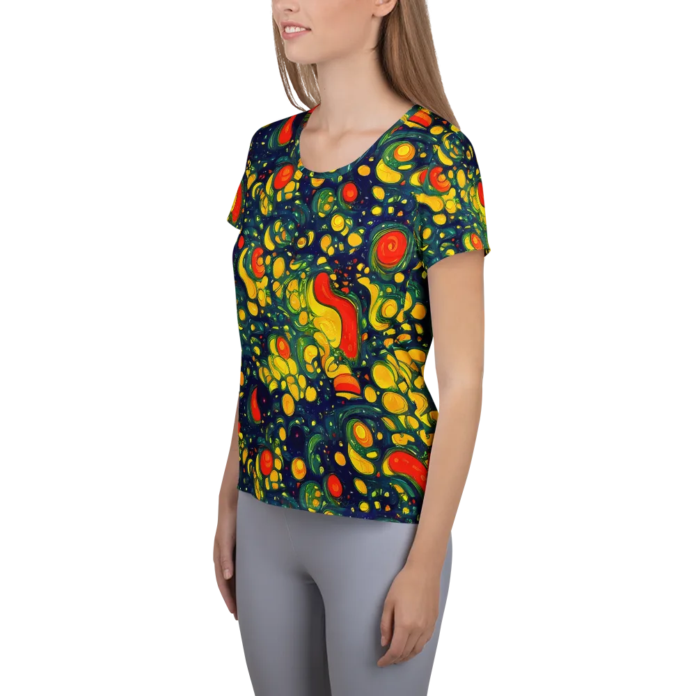 Neon Orchard on Women's Athletic T-Shirt — Left