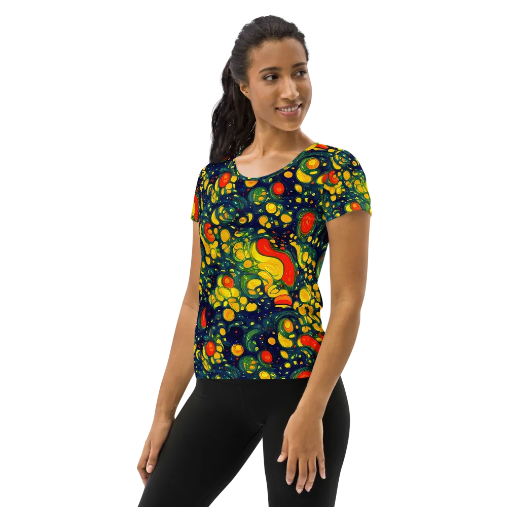 Neon Orchard on Women's Athletic T-Shirt — Left