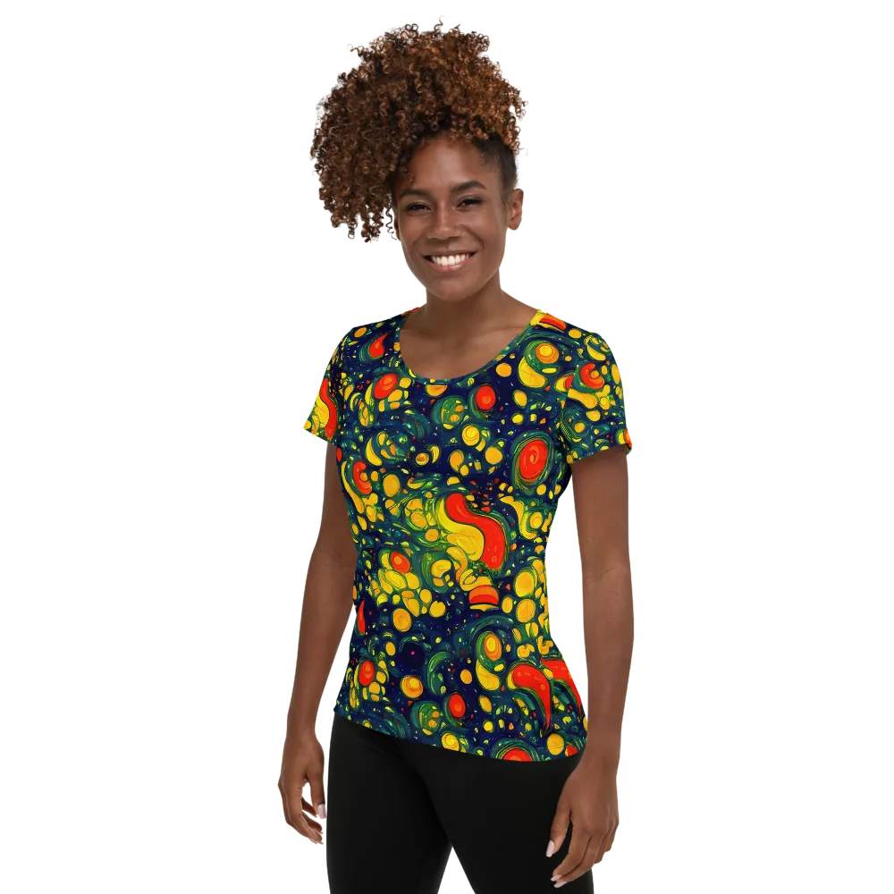Neon Orchard on Women's Athletic T-Shirt — Left