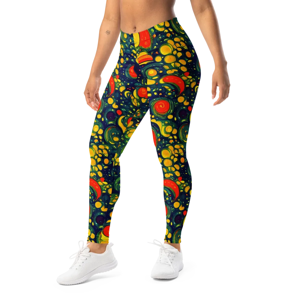 Neon Orchard on Leggings — Left Front