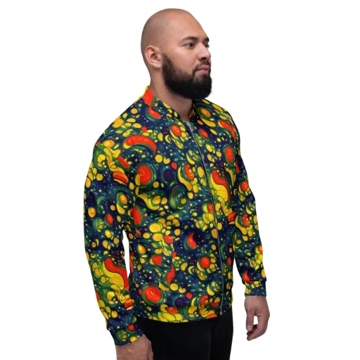 Neon Orchard on a Bomber Jacket