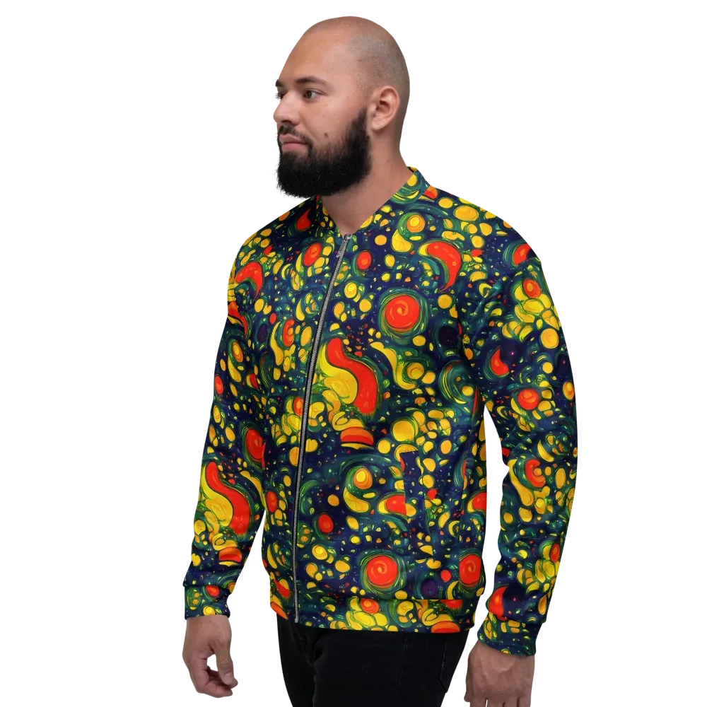 Neon Orchard on Bomber Jacket — Left