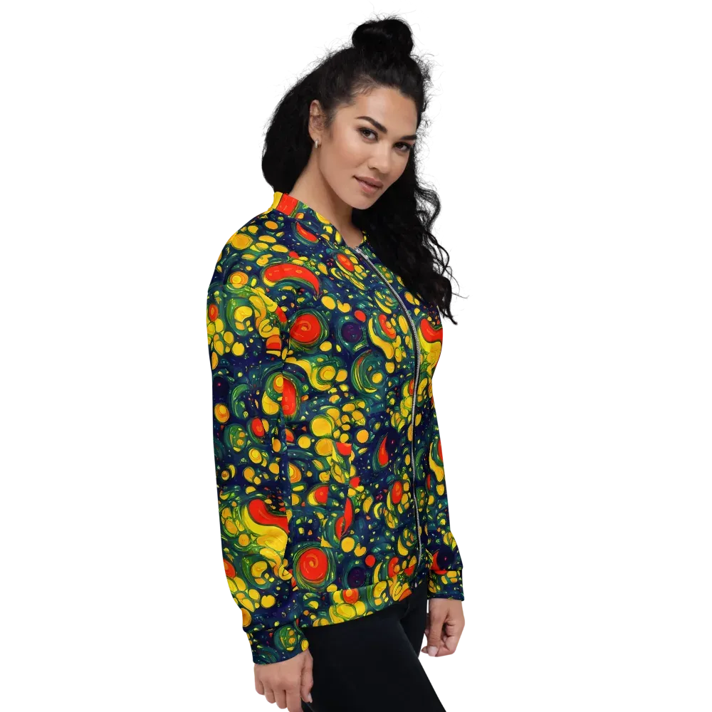 Neon Orchard on Bomber Jacket — Right