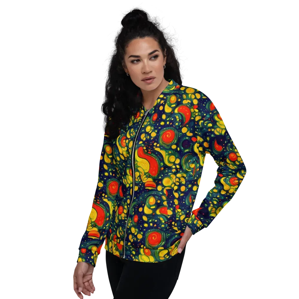 Neon Orchard on Bomber Jacket — Left