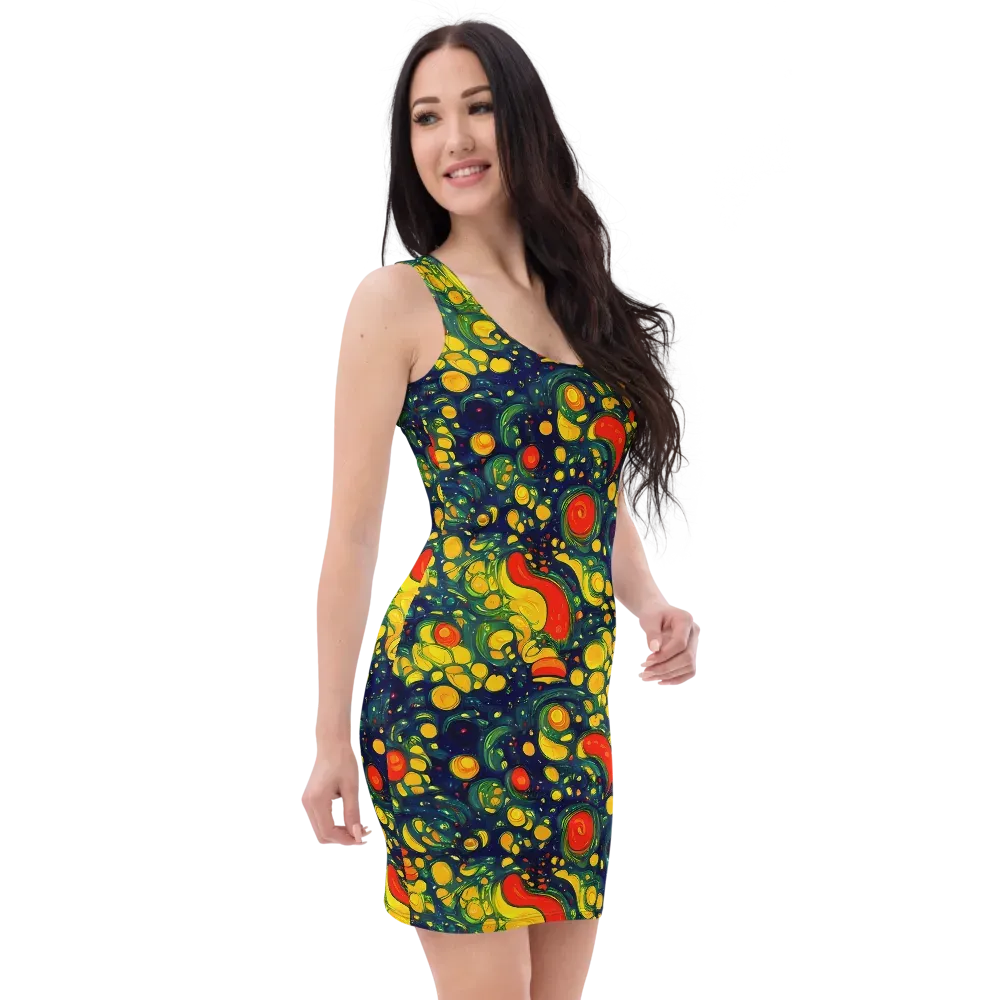 Neon Orchard on Bodycon Dress — Right Front