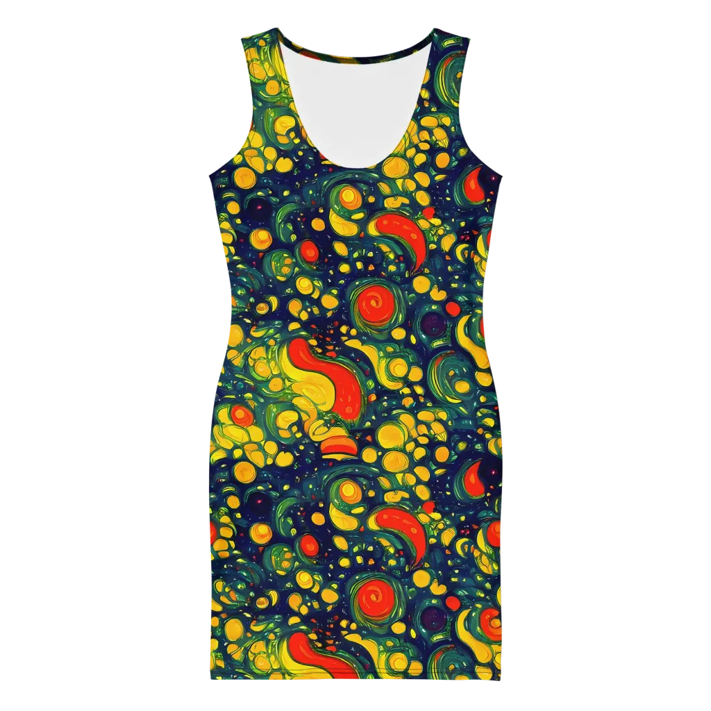 Neon Orchard on Bodycon Dress — Front