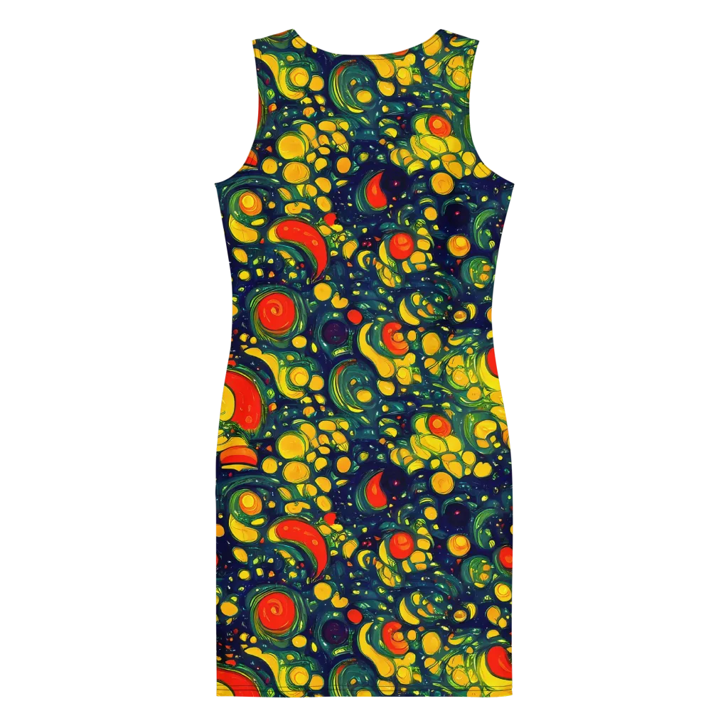 Neon Orchard on Bodycon Dress — Back