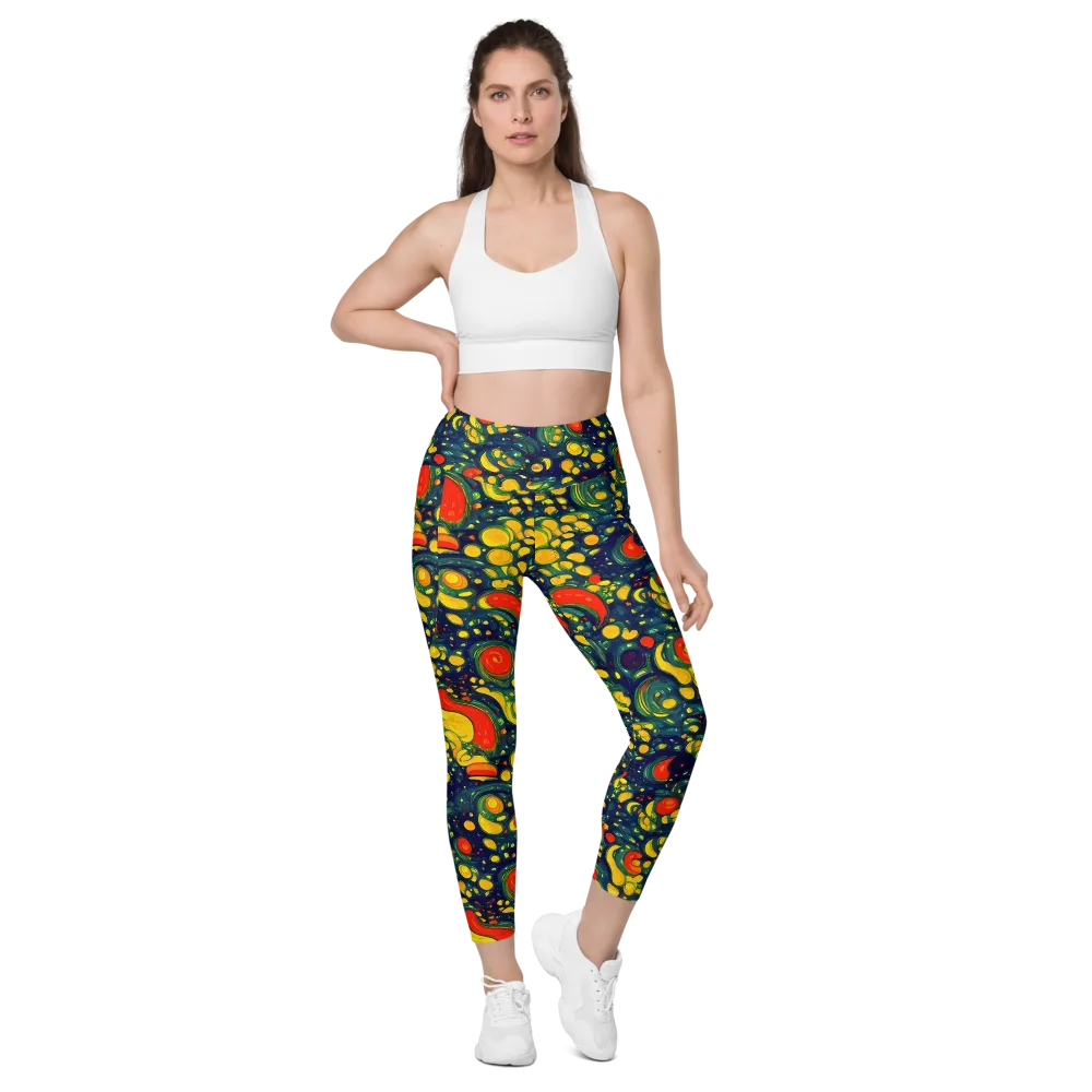 Neon Orchard on Leggings with Pockets — Front