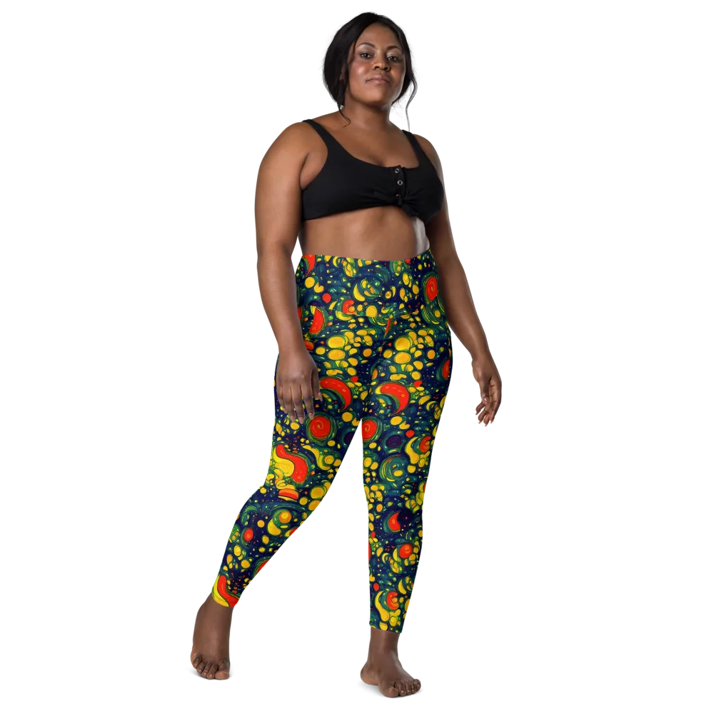 Neon Orchard on Leggings with Pockets — Front