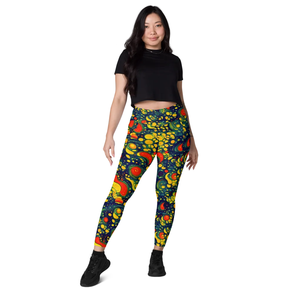 Neon Orchard on Leggings with Pockets — Front
