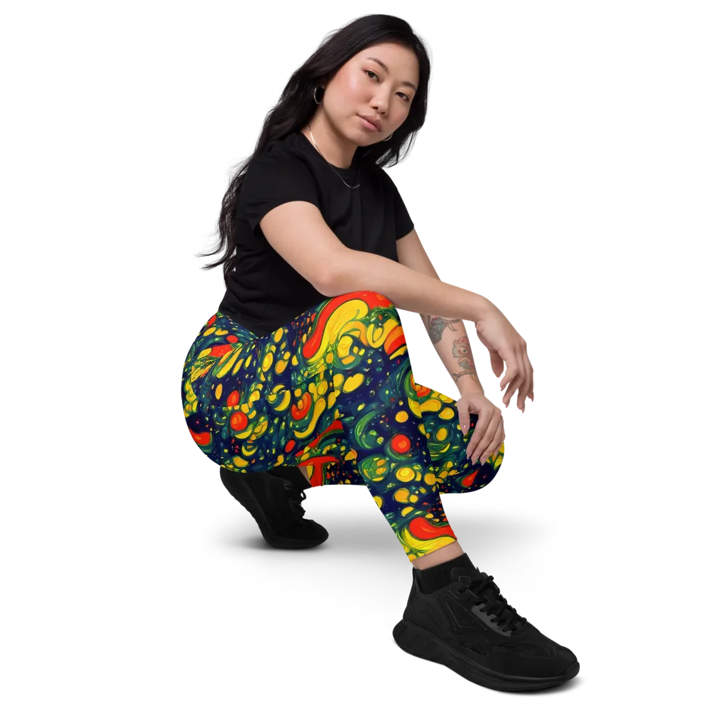 Neon Orchard on Leggings with Pockets — Right Front