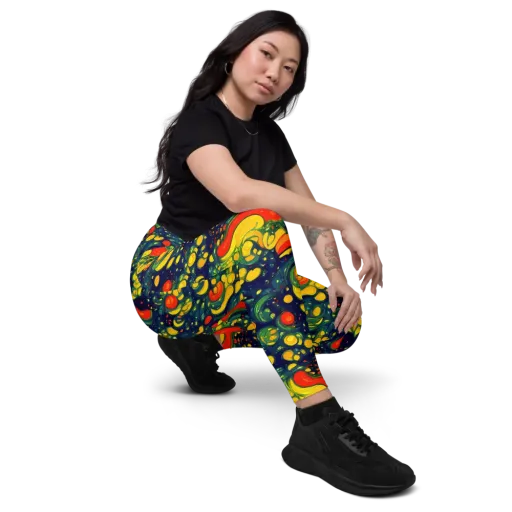Neon Orchard on a Leggings with Pockets