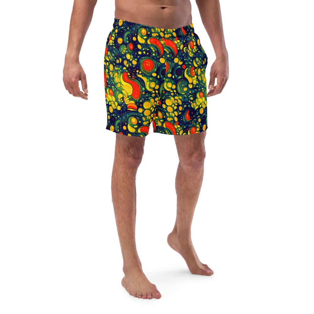 Neon Orchard on Swim Trunks — Front