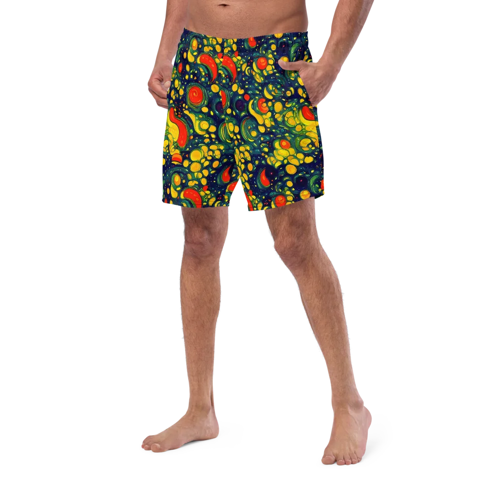 Neon Orchard on Swim Trunks — Left Front