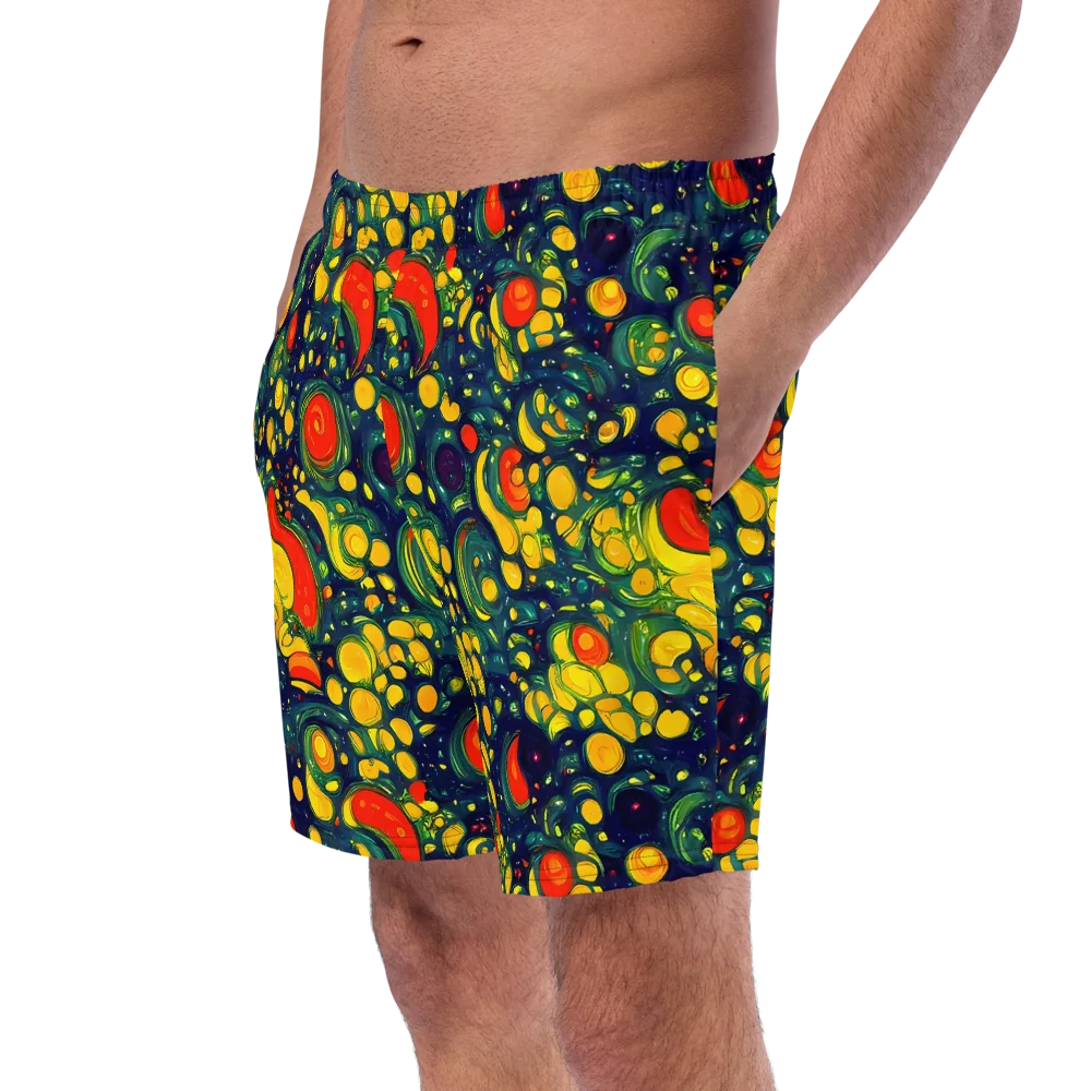 Neon Orchard on Swim Trunks — Left Front