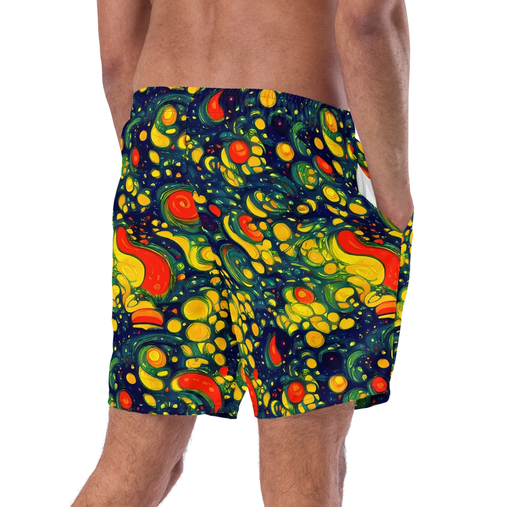 Neon Orchard on Swim Trunks — Right Back