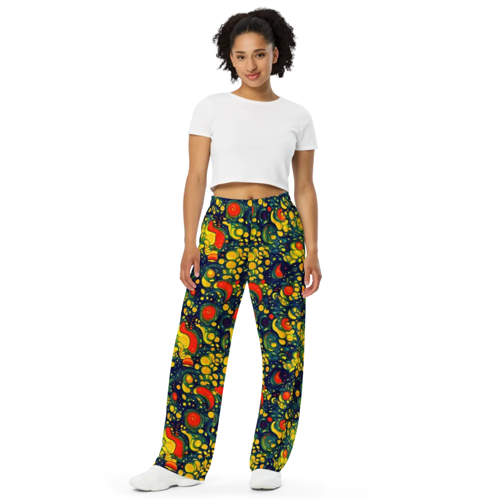 Neon Orchard on Wide-Leg Pants — Front