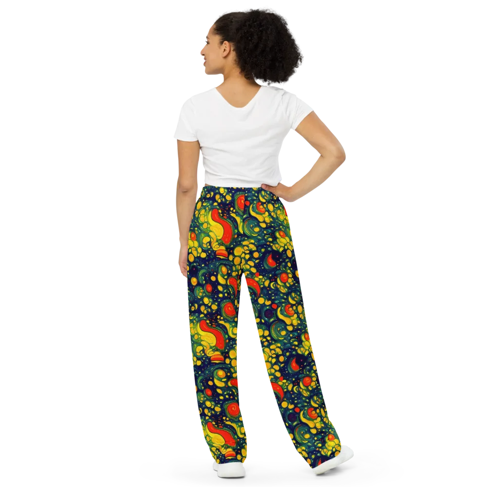 Neon Orchard on Wide-Leg Pants — Back