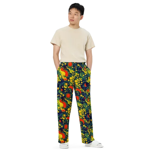 Neon Orchard on a Wide-Leg Pants