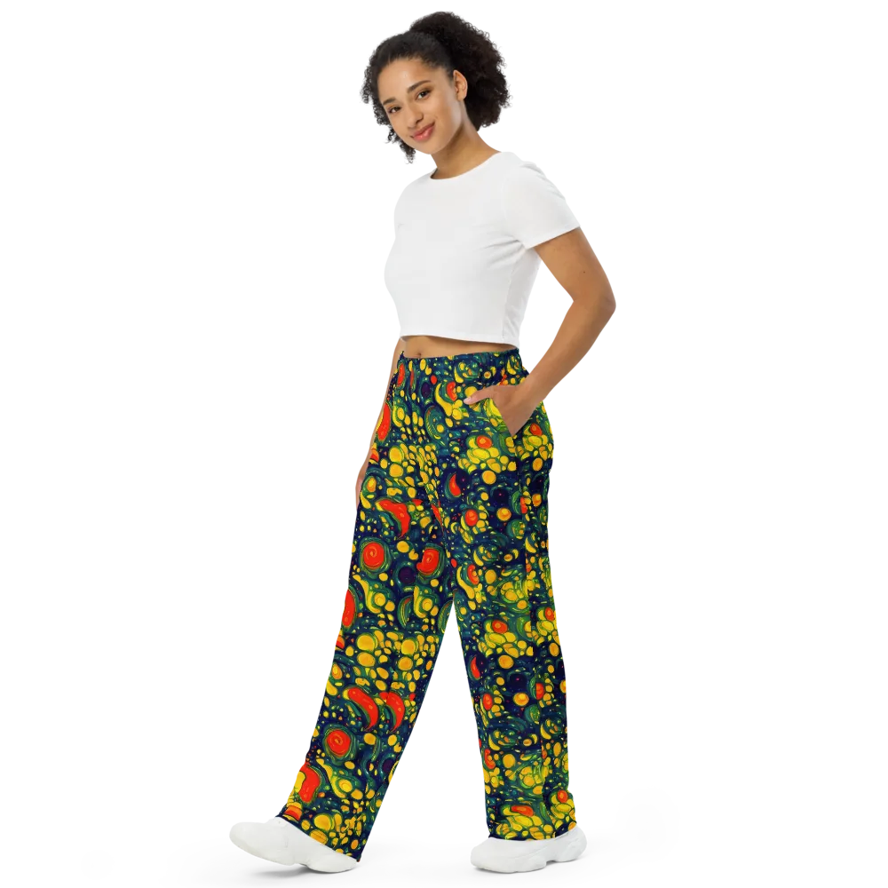 Neon Orchard on Wide-Leg Pants — Left Front
