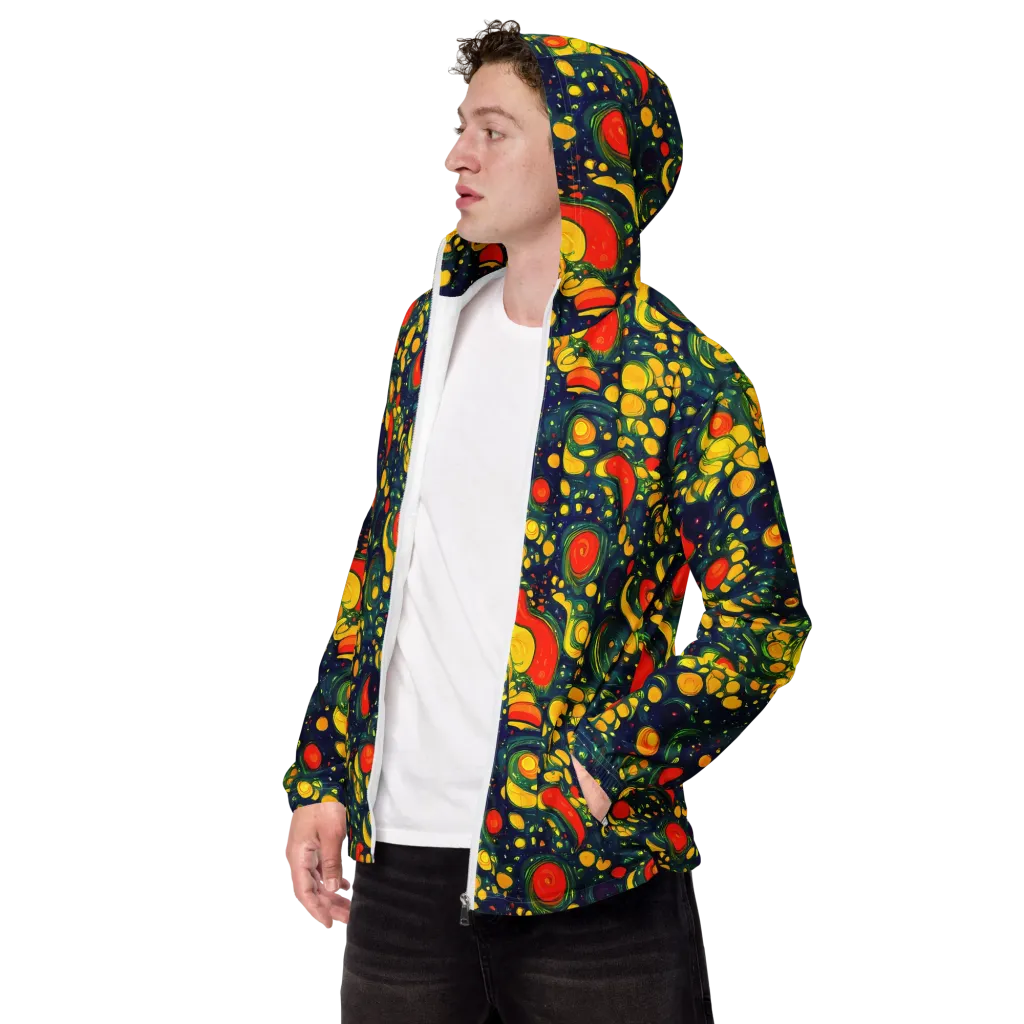 Neon Orchard on Men's Windbreaker — Left Front