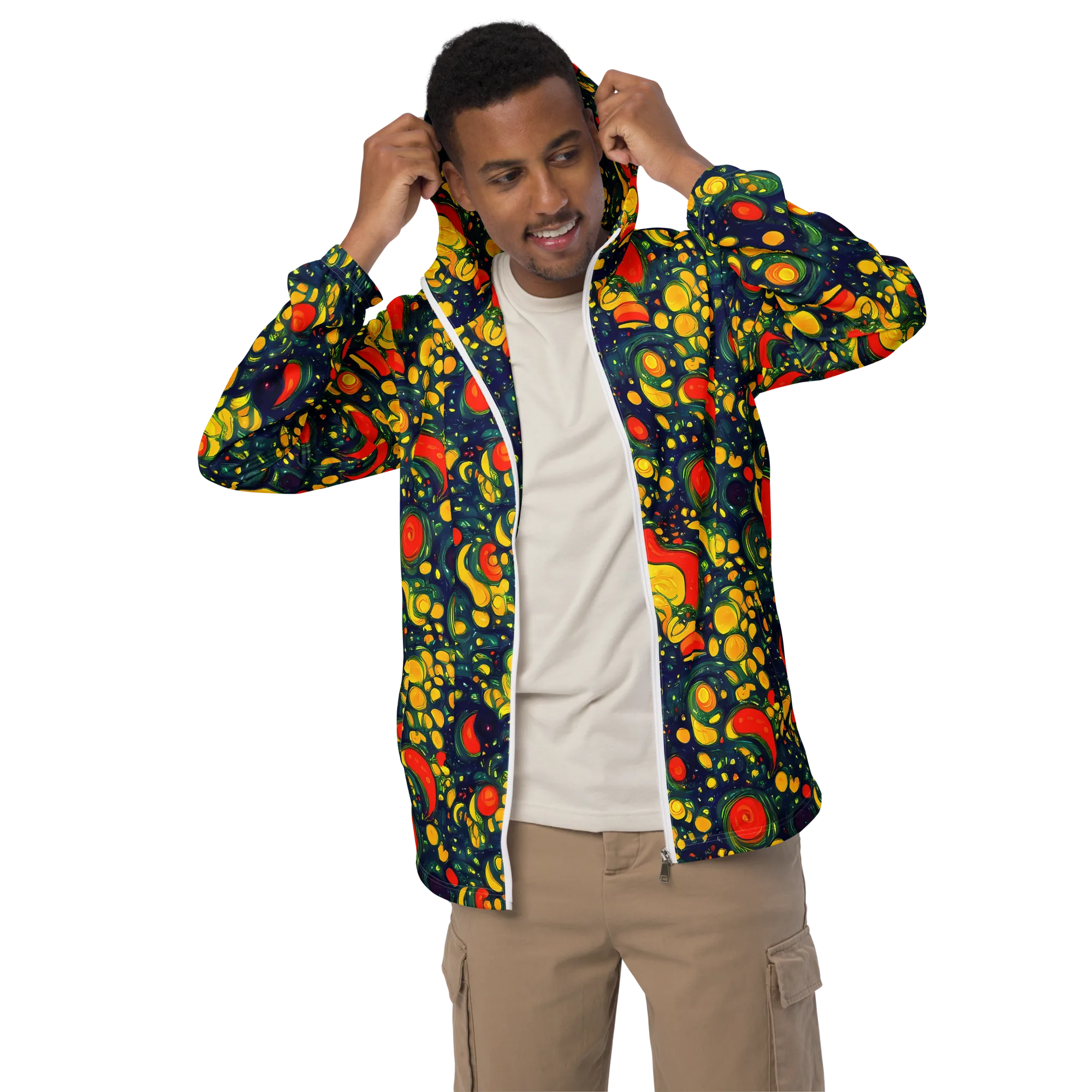 Neon Orchard on Men's Windbreaker — Front