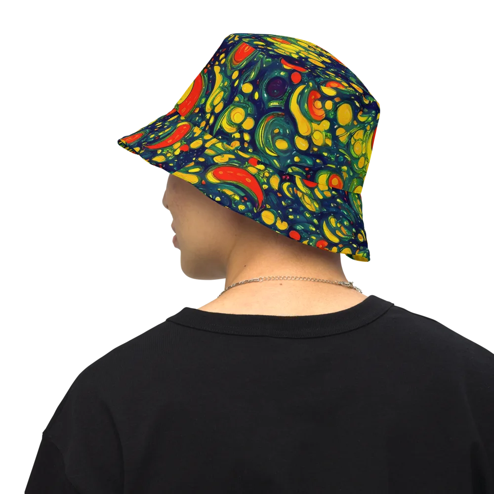 Neon Orchard on Reversible Bucket Hat — Back Inside