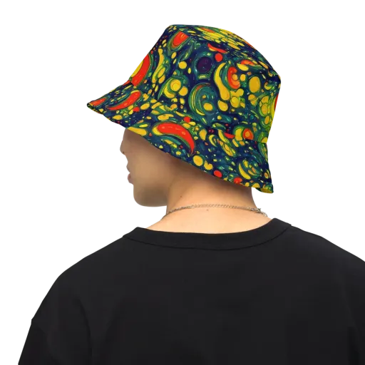 Neon Orchard on a Reversible Bucket Hat
